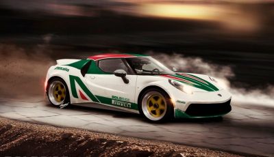 Lancia Stratos il rendering su base Alfa Romeo 4C