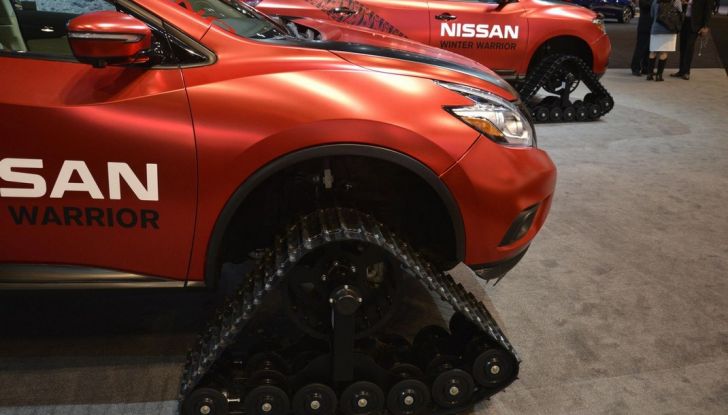 Nissan Winter Warriors, le Pathfinder, Murano e Rogue con i cingoli - Foto 3 di 5