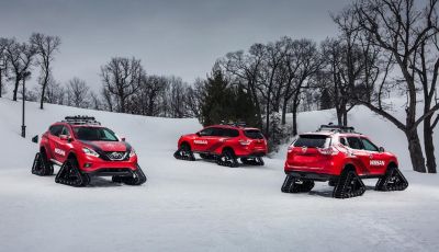 Nissan Winter Warriors, le Pathfinder, Murano e Rogue con i cingoli