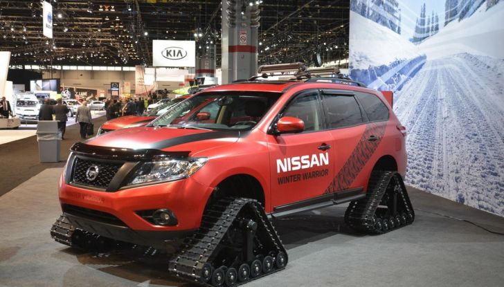 Nissan Winter Warriors, le Pathfinder, Murano e Rogue con i cingoli - Foto 4 di 5