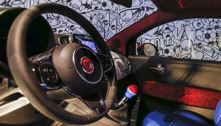 Fiat Pepsi Car, dettaglio volante, cambio.