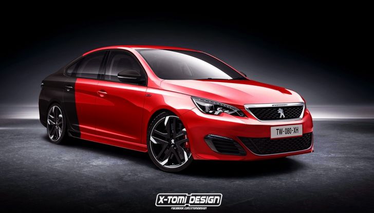 Peugeot 308 berlina, il rendering della versione GTi - Foto 1 di 5