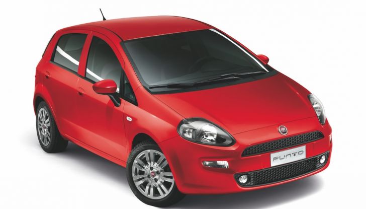 Fiat Punto vista frontale laterale dall'alto.
