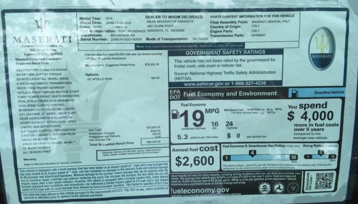 Provata su strada in Florida (USA) la nuova Maserati Ghibli Q4 da 404 CV - Foto 6 di 12