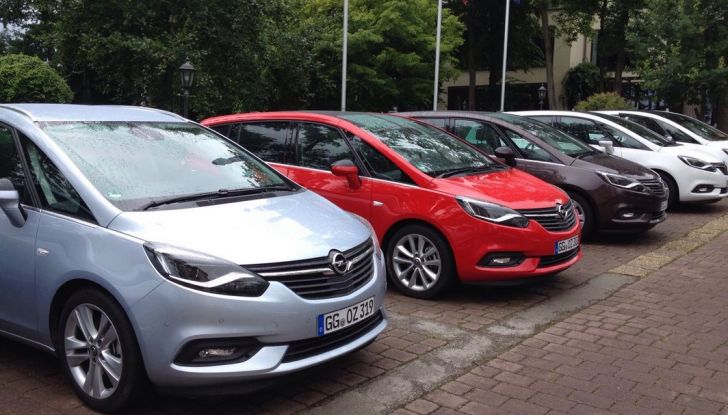 Nuova Opel Zafira gamma colori