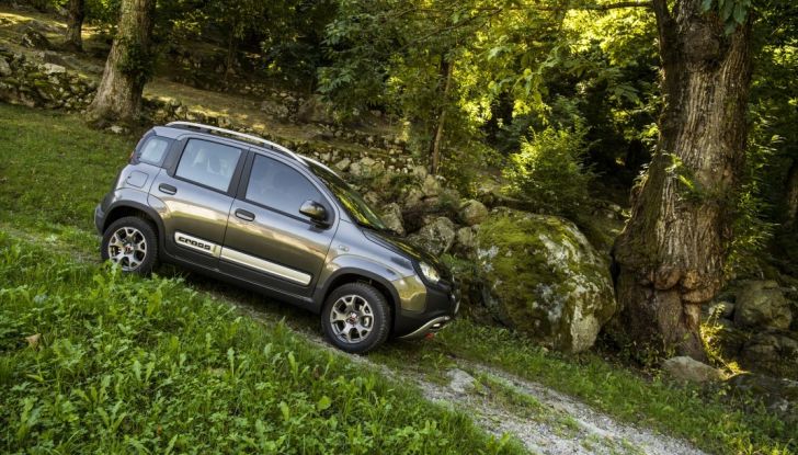 Fiat Panda in situazione off road.