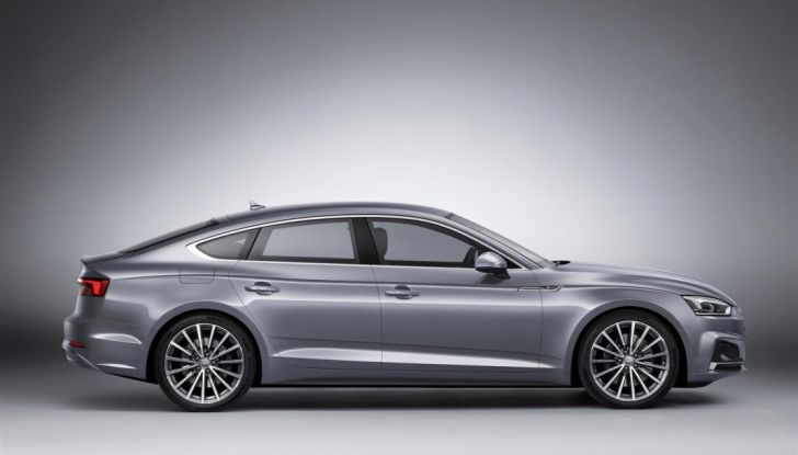 Nuove Audi A5 e S5 Sportback 2017 laterale