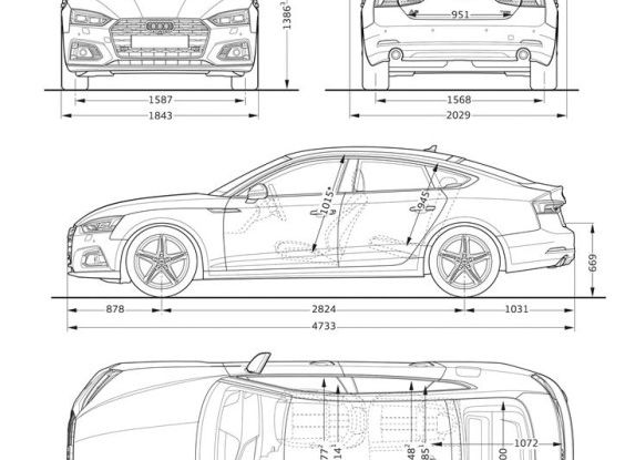 Nuove Audi A5 dimensioni