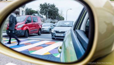 A Madrid le strisce pedonali diventano colorate opere d’arte