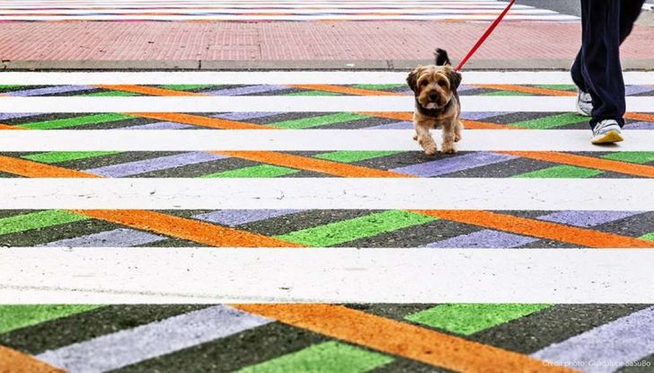 A Madrid le strisce pedonali diventano colorate opere d’arte - Foto 5 di 12