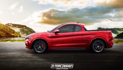 Alfa Romeo Stelvio pick-up, il rendering