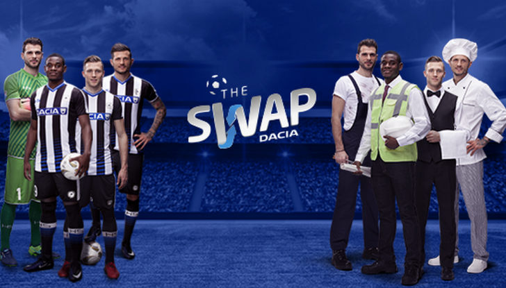Dacia the Swap,​ i giocatori dell'Udinese Calcio si trasformano per i propri tifosi