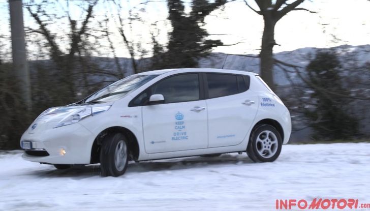 Nissan Leaf, prestazione sulla neve.