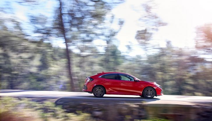 Nuova Honda Civic 2017, profilo.