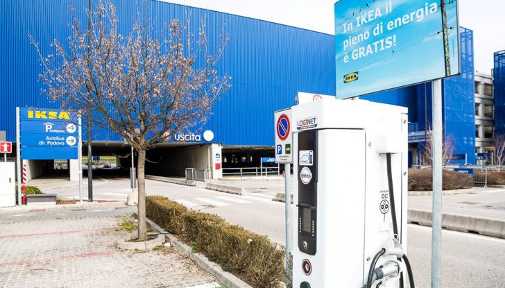 nissan colonnina elettrica ad ikea padova