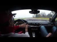 Kimi Raikkonen in pista a Fiorano con la Ferrari F12 Berlinetta