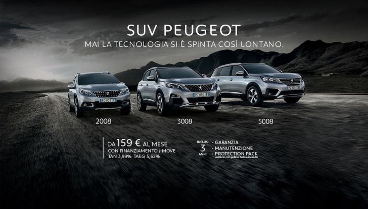 Promozioni auto 2018, Peugeot: la gamma SUV con i-Move da 159€ al mese - Foto 6 di 11