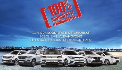 SsangYong “100% Soddisfatti o Rimborsati”: non ti piace? Portala indietro!