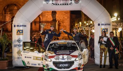 Damiano De Tommaso (junior team Peugeot 208 R2B) soddisfattissimo del primo posto al Targa Florio