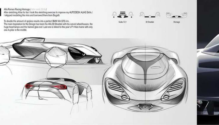 Alfa Romeo 33 Stradale del futuro, il rendering - Foto 2 di 6
