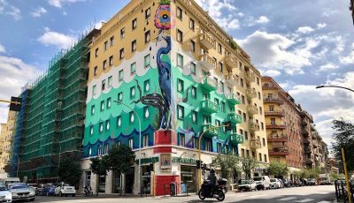 Roma, Il murales di Iena Cruz pulisce l’aria grazie a vernice AirLite