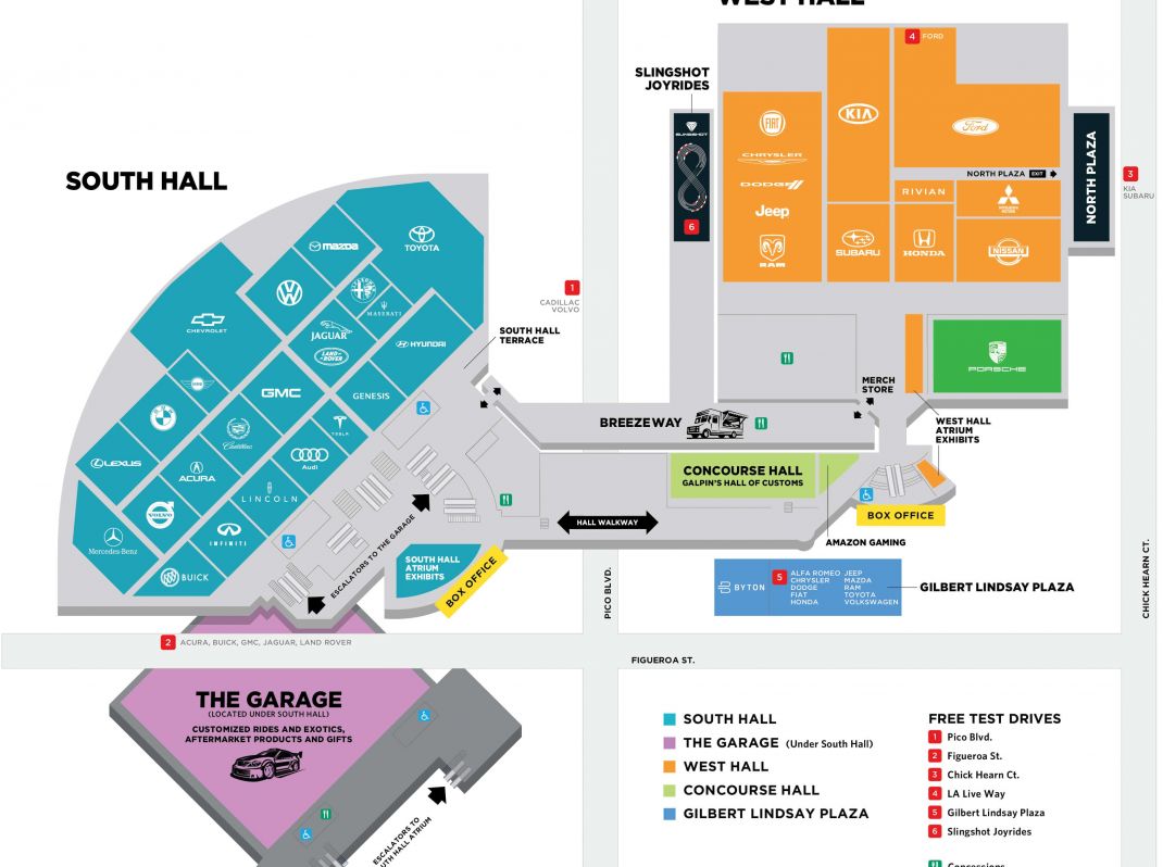 Mappa Los Angeles Auto Show