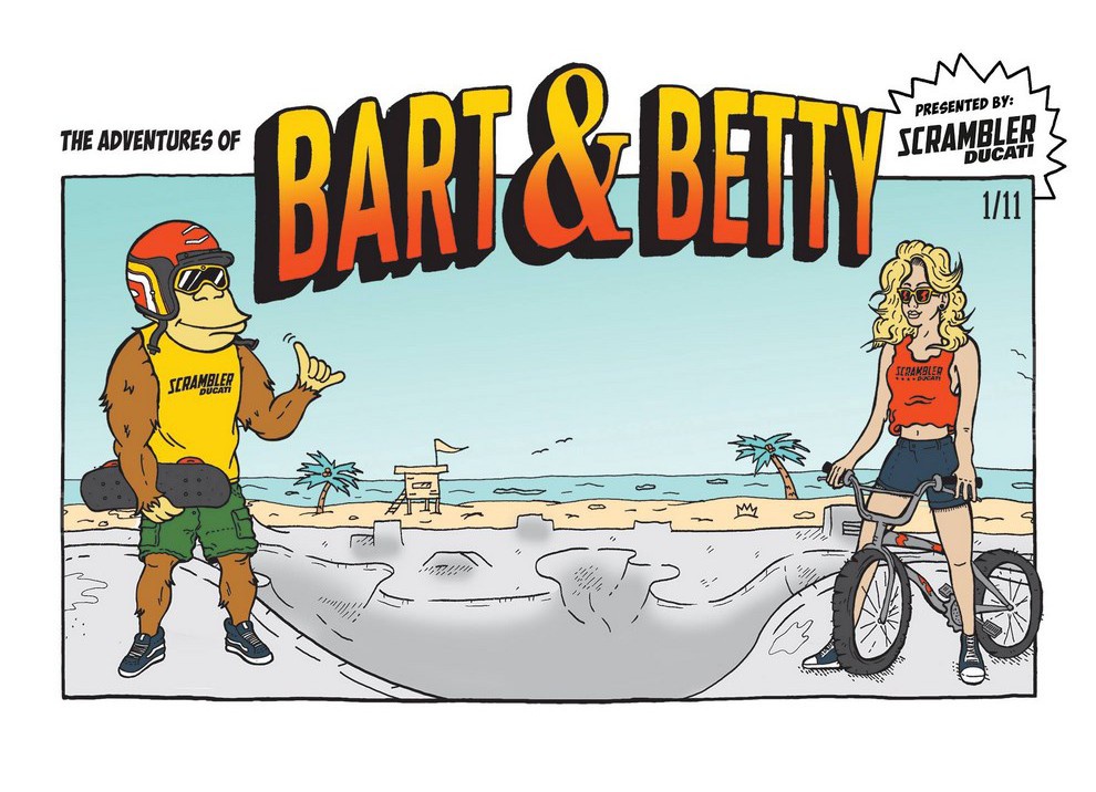 “Bart & Betty”, il fumetto di Ducati per presentare la nuova Scrambler 2016