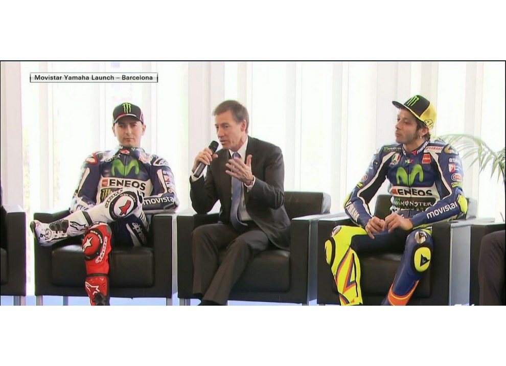 Intervista a Rossi e Lorenzo alla presentazione della Yamaha M1 2016