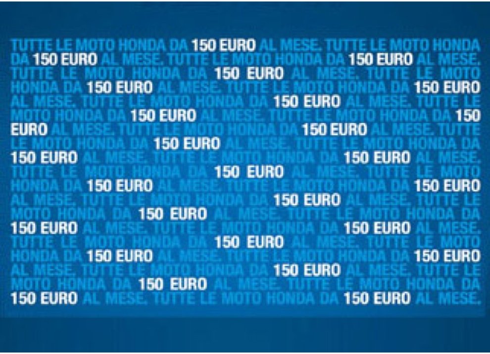 Promozione Honda: tutte le moto da 150€ al mese.