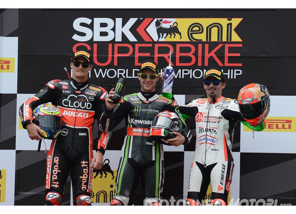 SBK, Sepang 2015: Rea e Davies grandi protagonisti, Biaggi 3° in gara 1