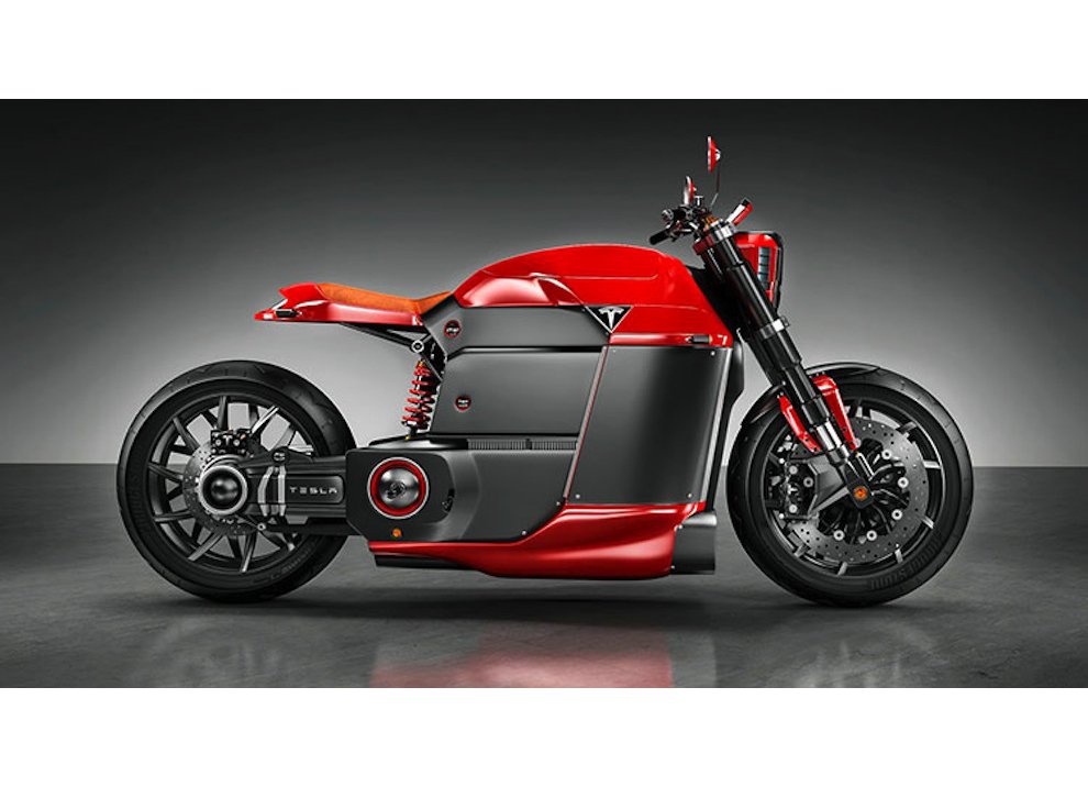 Tesla Model M e BMW M: il concept della moto elettrica di Shlapins
