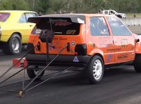 La Fiat Uno da 600 CV usata per il drag racing