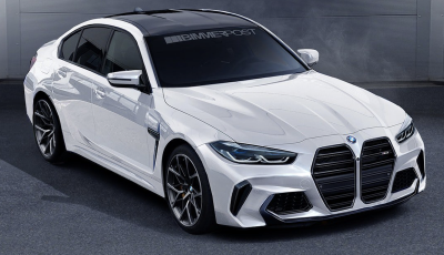 Nuova BMW M3 2020: la linea del doppio rene in un rendering