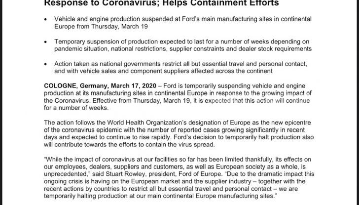 Dopo i Concessionari Auto chiudono anche le fabbriche per il Coronavirus! - Foto 2 di 10