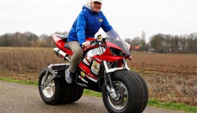 Una Yamaha R1 per raggiungere il Polo Nord