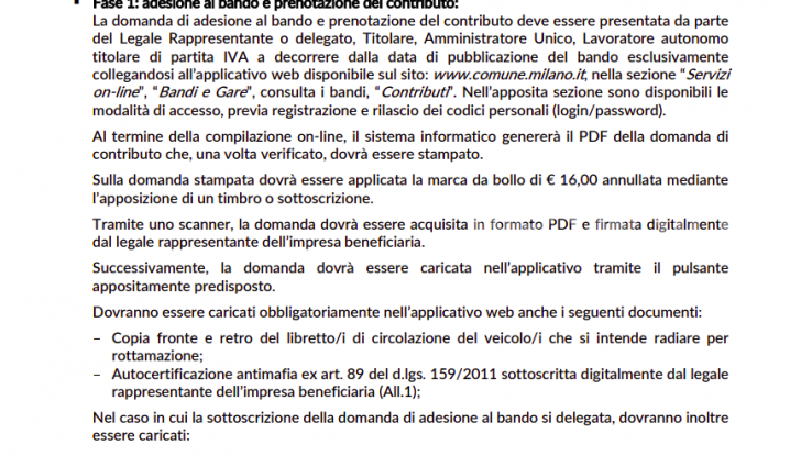 Bando sostituzione veicoli commerciali