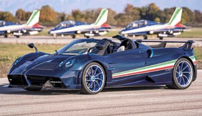 Pagani Huayra Tricolore: tributo da 840 CV alla Pattuglia Acrobatica Nazionale