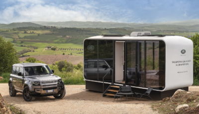 Land Rover presenta Eco Home, la casa mobile da trainare con il Defender