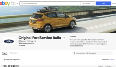 Ford Italia apre il primo negozio virtuale su eBay