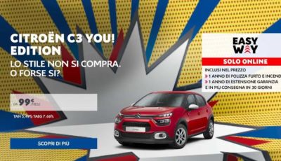 Citroen C3 You!, a dicembre si prenota online da 99 Euro al mese