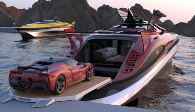 Lazzarini Design firma lo yacht con una Ferrari incorporata