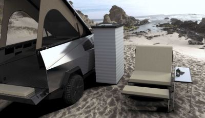 Tesla Cybertruck: con il modulo Space Campers è pronto per le vacanze!