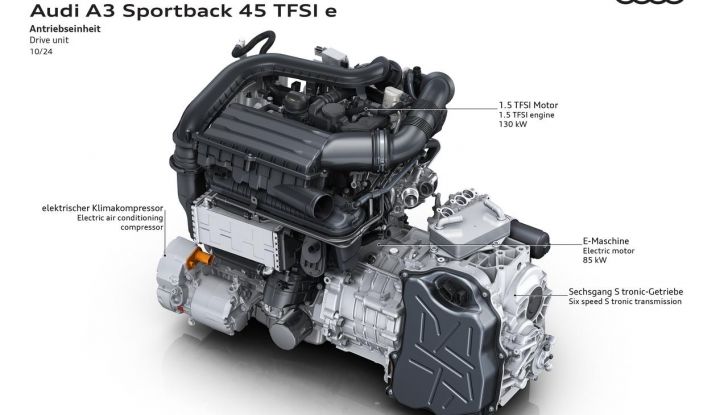 Audi A3 Sportback TFSI e 2025: debutta la nuova ibrida plug-in da 176 CV - Foto 13 di 21