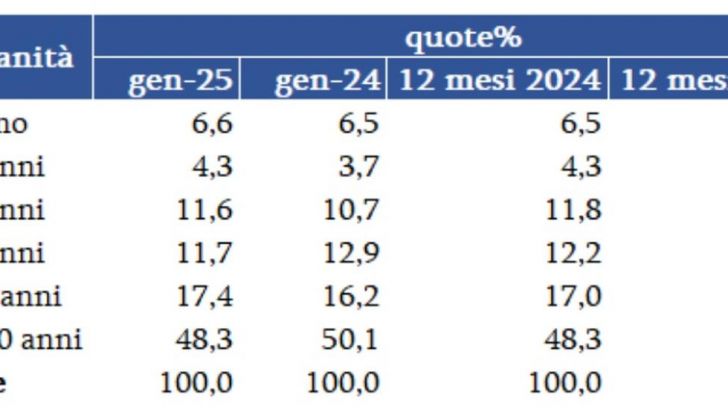 Mercato auto usate Italia gennaio 2025