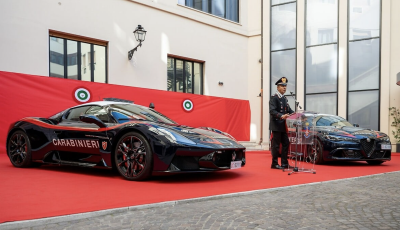 Maserati McPura e Giulia Quadrifoglio: le nuove supercar dei Carabinieri