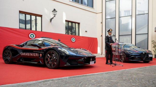 Maserati McPura e Giulia Quadrifoglio: le nuove supercar dei Carabinieri