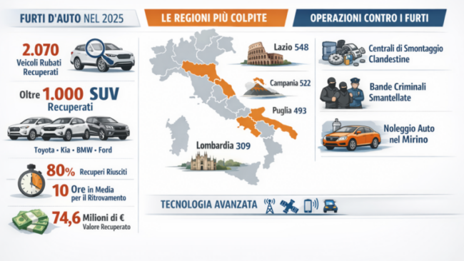 Furti d’auto in aumento: SUV nel mirino. Come proteggere la propria vettura e ridurre i rischi
